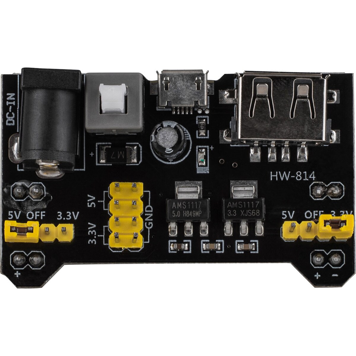 Power Supply Module with Micro USB for 6.5" x 2.1" Breadboards